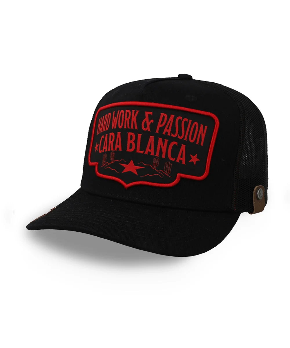 Gorra Cara Blanca Double Line Star Negra