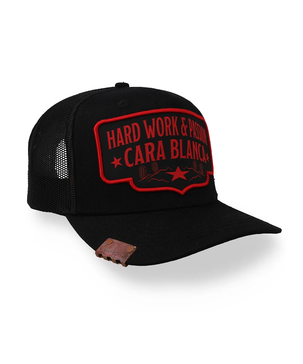 Gorra Cara Blanca Double Line Star Negra