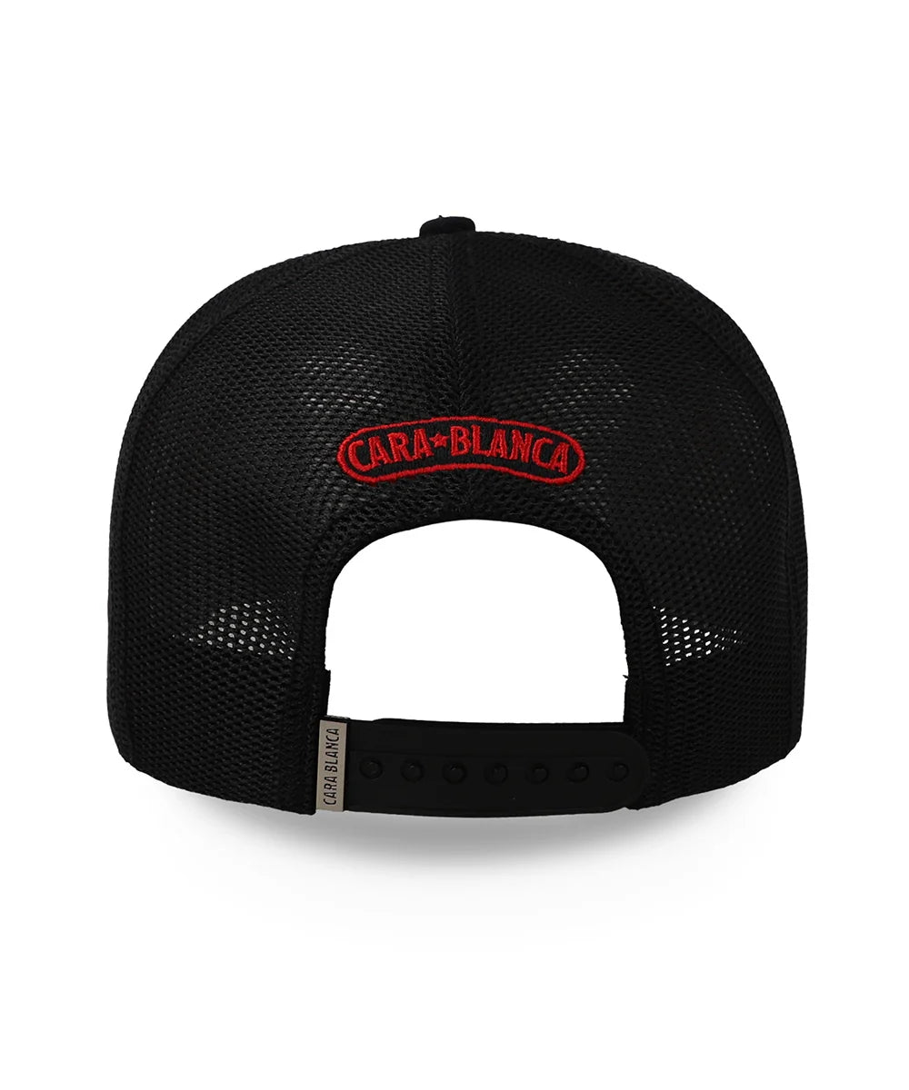 Gorra Cara Blanca Double Line Star Negra