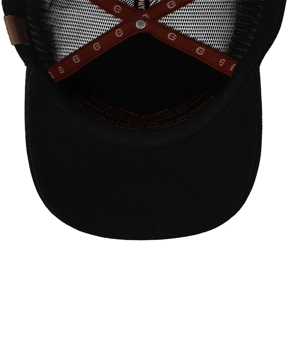 Gorra Cara Blanca Double Line Star Negra