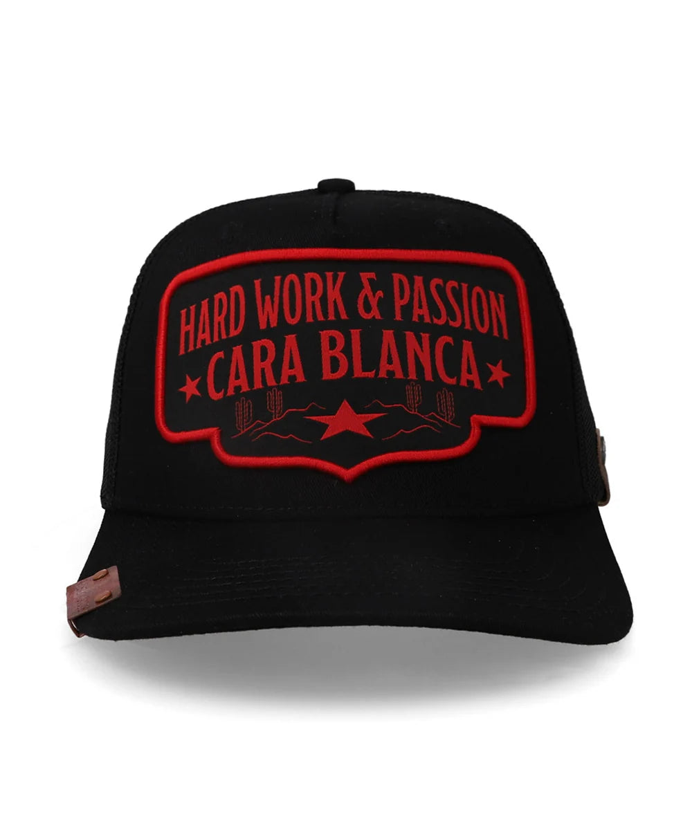 Gorra Cara Blanca Double Line Star Negra