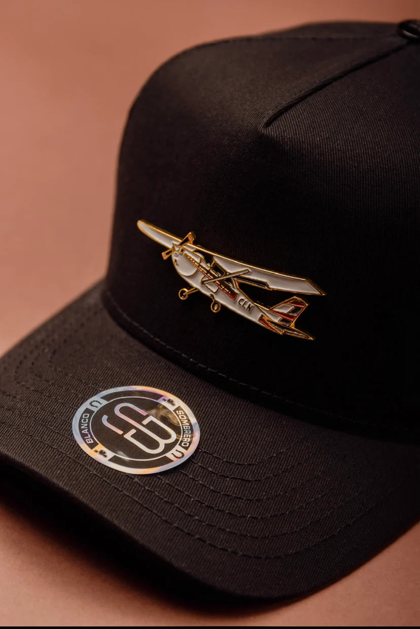 GORRA SOMBRERO BLANCO AVIONETA CLN NEGRA