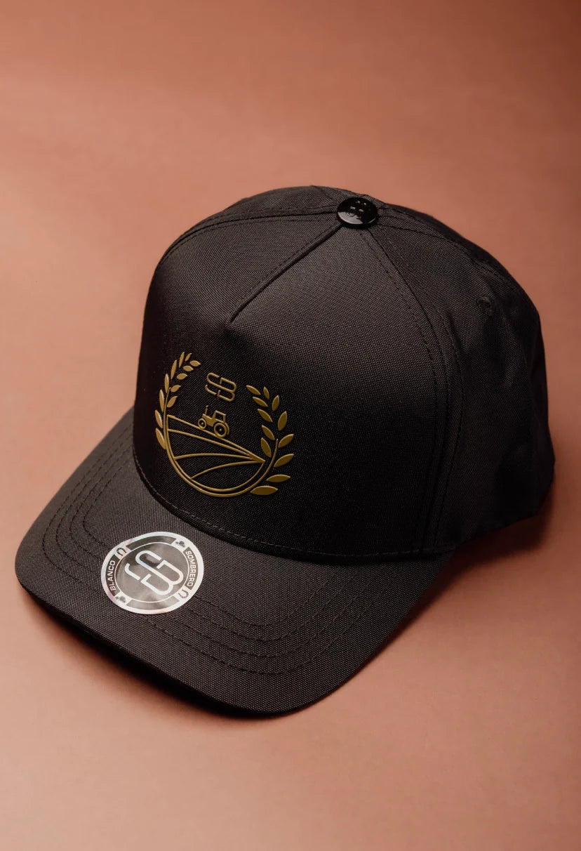 GORRA SOMBRERO BLANCO SIEMBRA COSECHA NEGRA